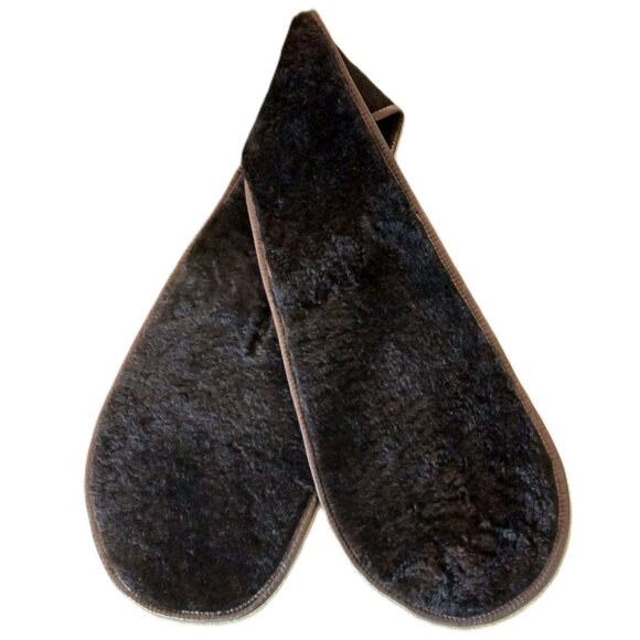 Black Shearling Keyhole Scarf with Inuit Eagle Motif (NWOT) - Picture 4 of 5